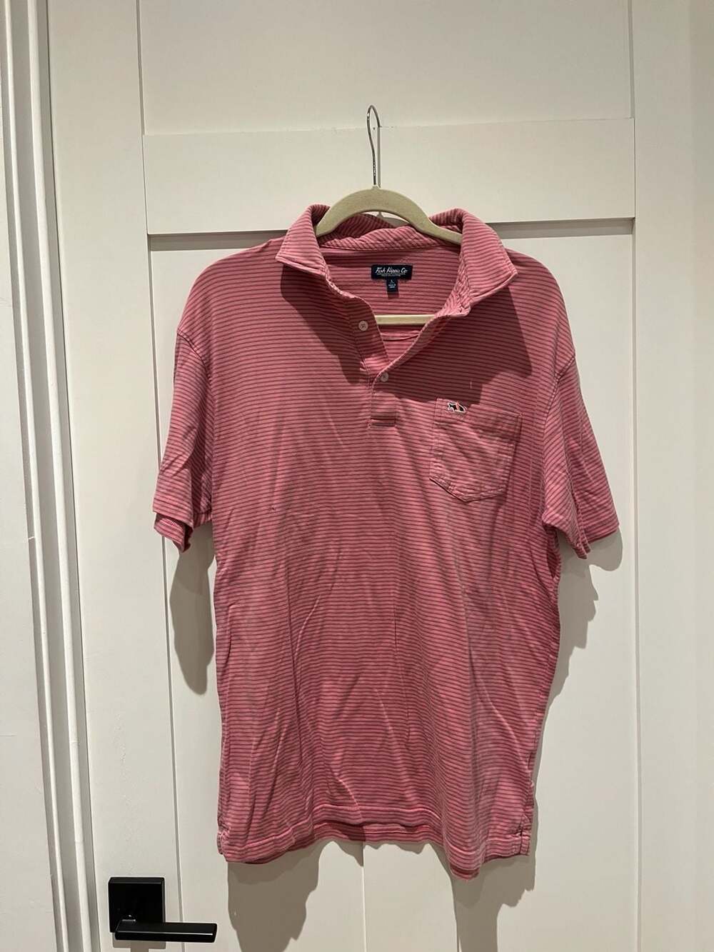 Fish Hippie Co. Men's Striped Polo Shirt with Pocket